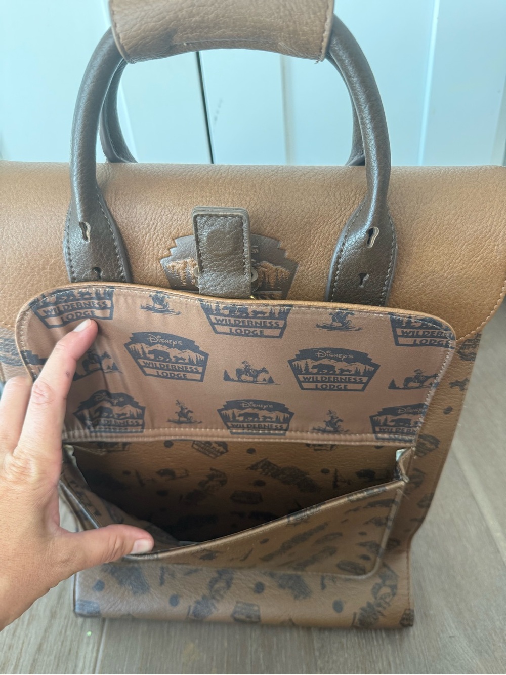 Disney Brown Two-Tone Wilderness Explorer Pattern Backpack - Picture 3 of 4